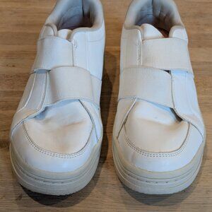 Women's Dr. Scholl's White Velcro Leather Sneakers - Size 8